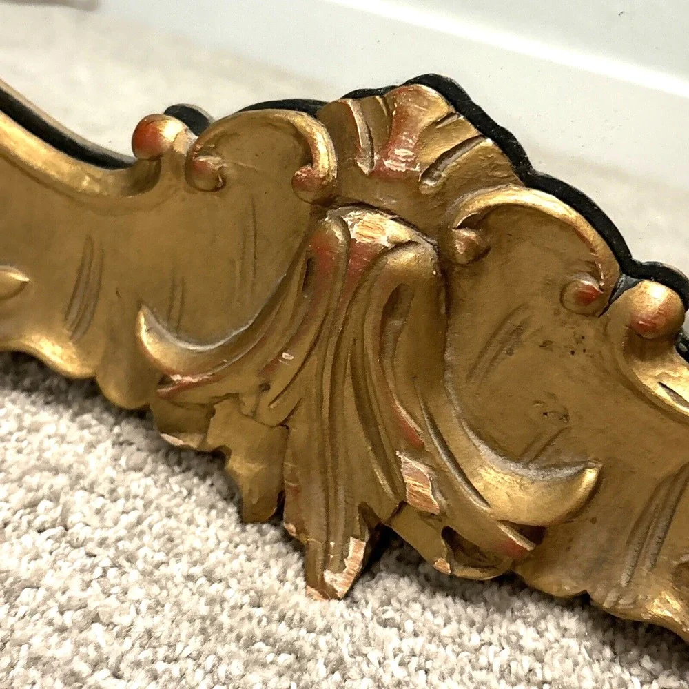 Antique Carved Wood Regency Rococo Style Gold Wall Mirror 23 x‎ 32